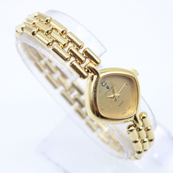 J.B Champion Watch Womens Gold Tone Stainless Steel Classic Quartz Gold Dial - Picture 4 of 8